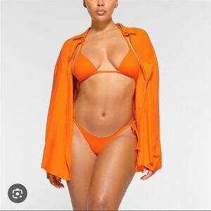 NWT SKIMS coverups long button up shirt OVERSIZED